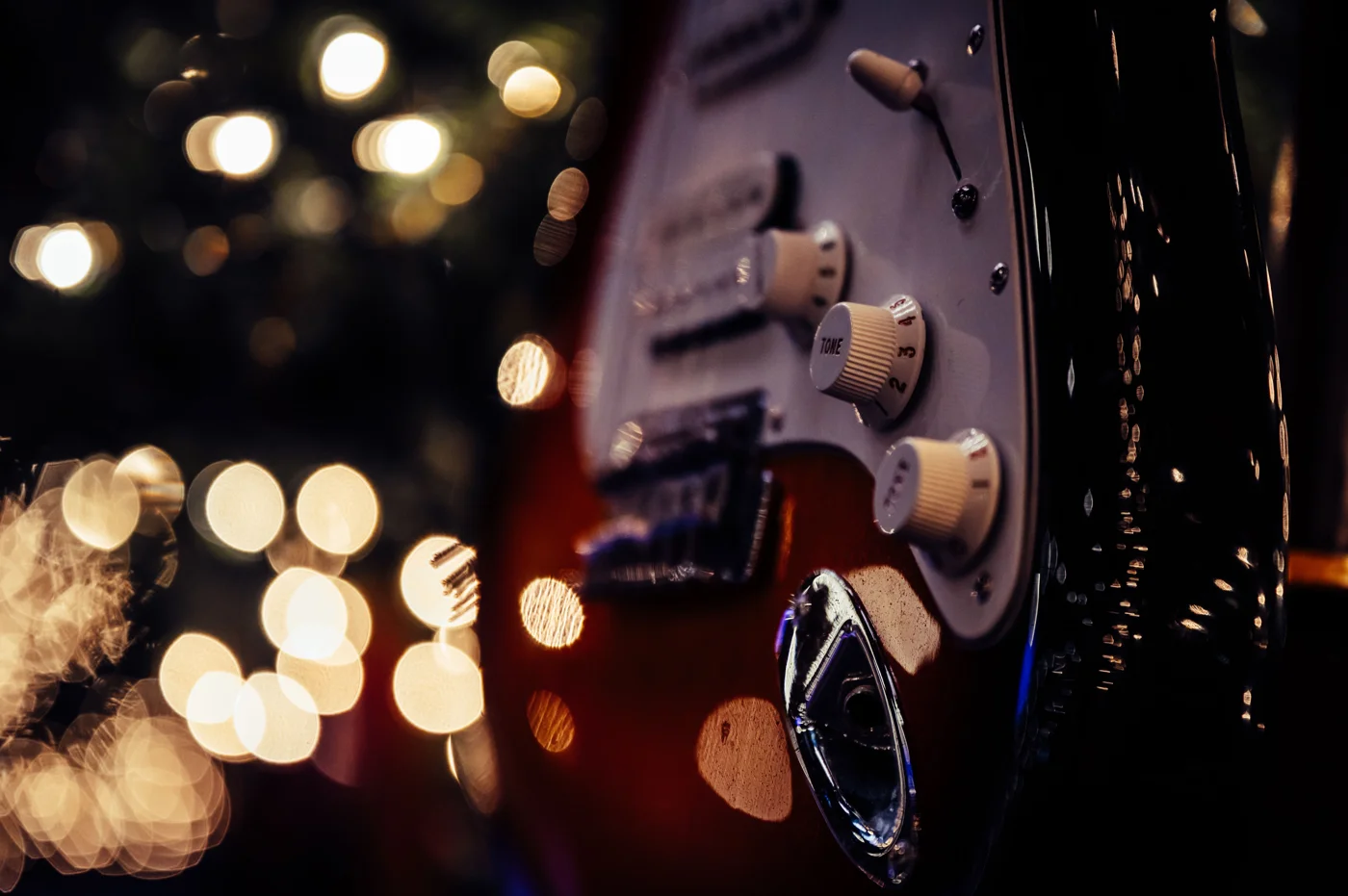 Guitar detail, illustrative live music photography
